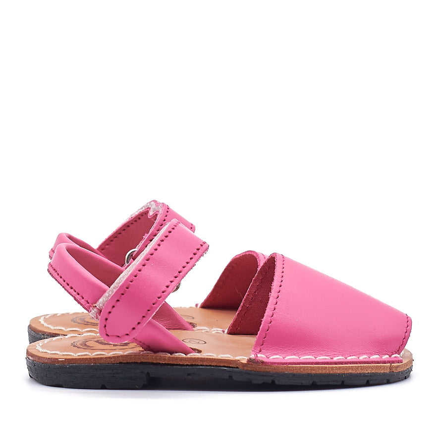 Avarca infantil napa fucsia vista lateral