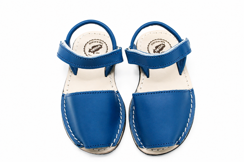 Avarca infantil napa azul vista frontal