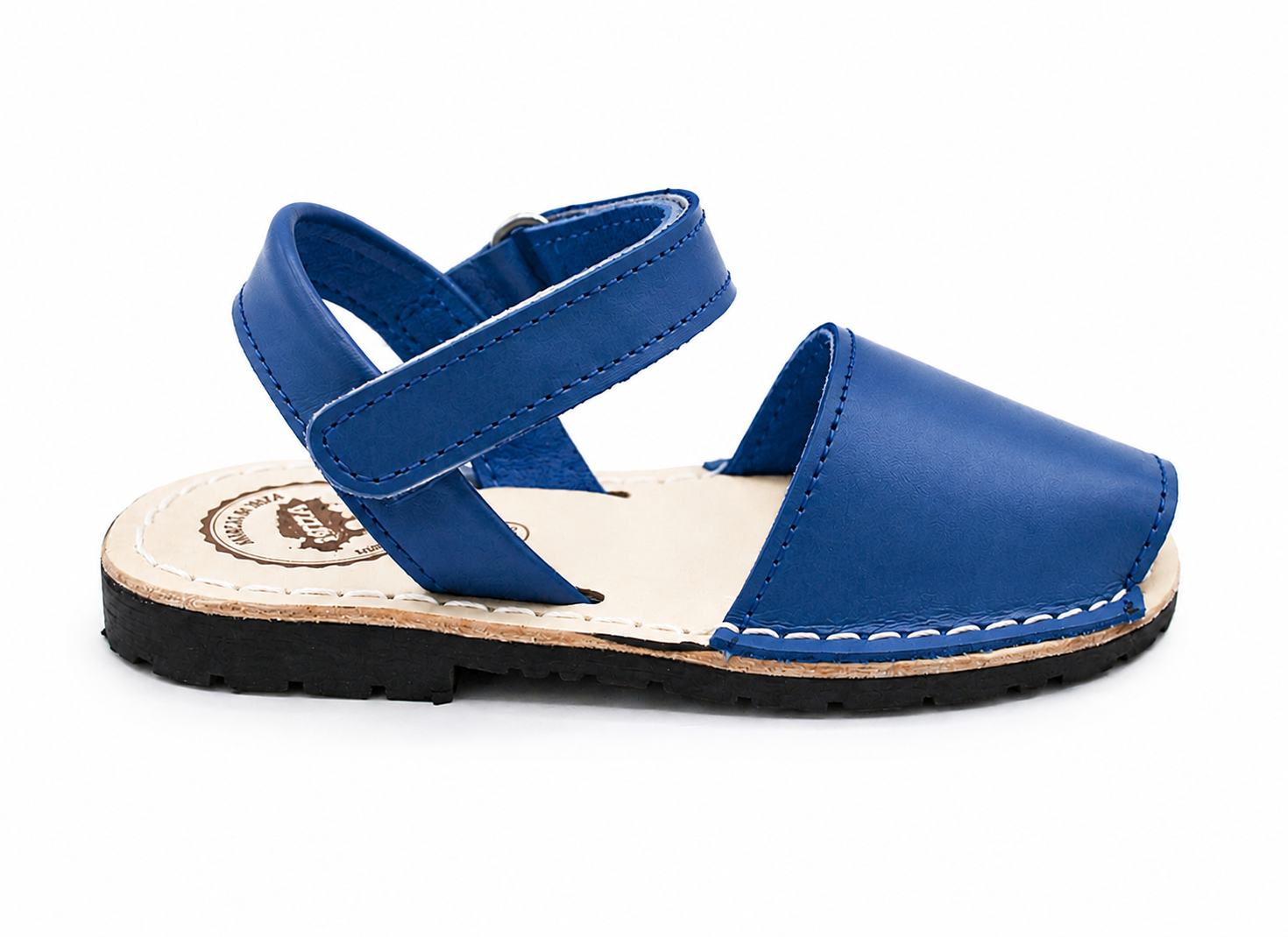 Avarca infantil napa azul vista perfil