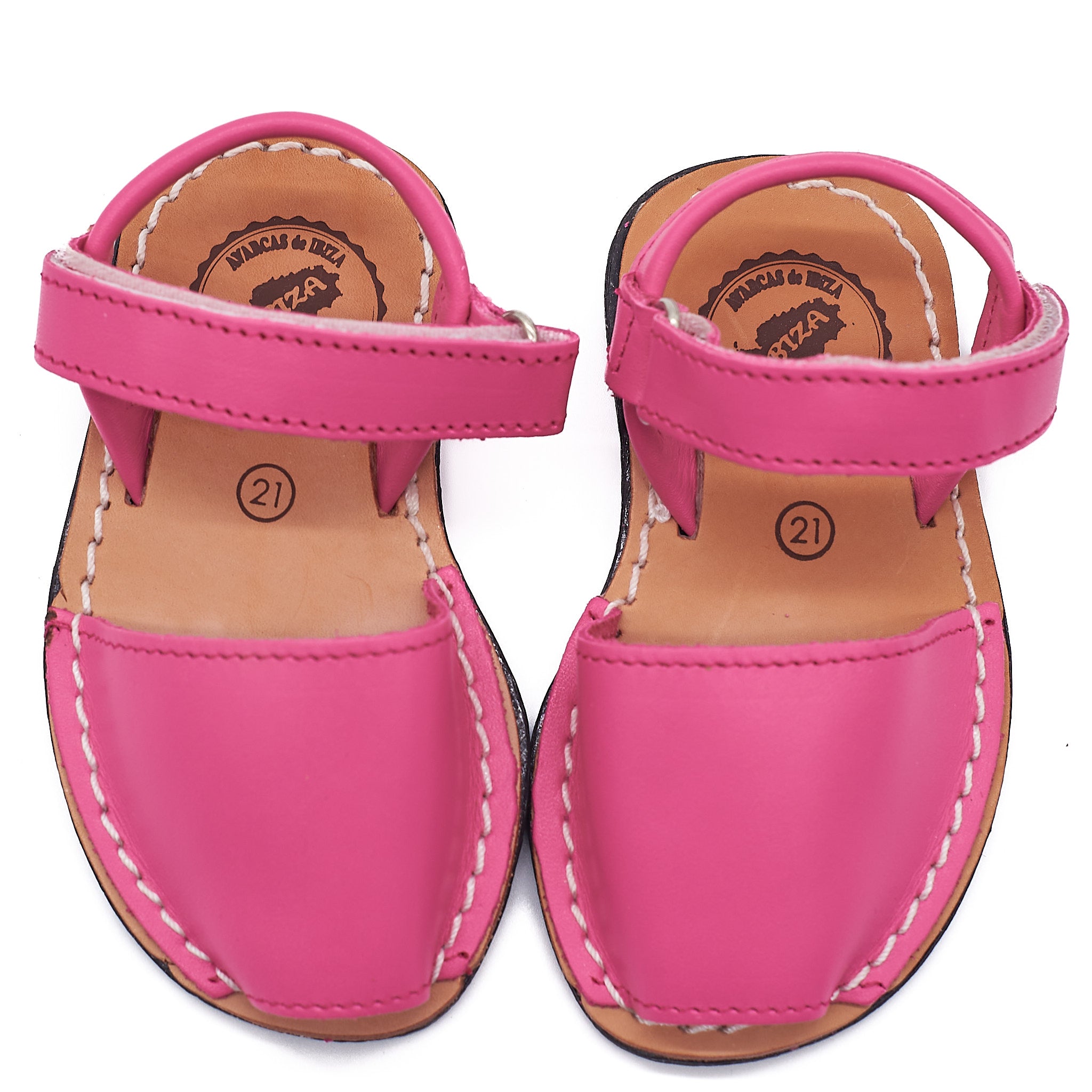 Avarca infantil napa fucsia vista superior
