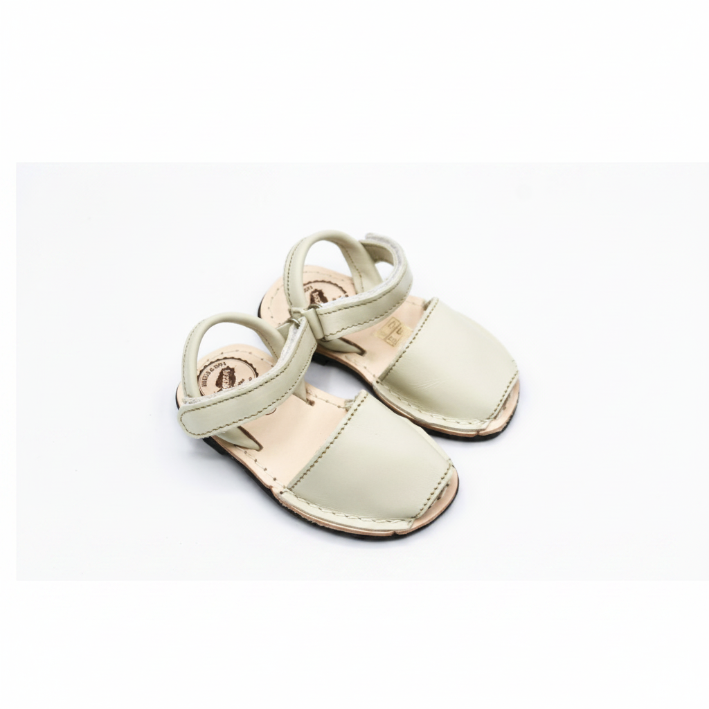 Avarca infantil napa crema vista perfil