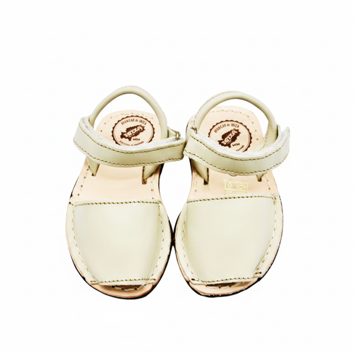 Avarca infantil napa crema vista superior